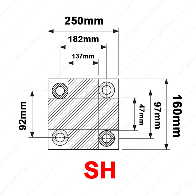 کفشک فولادی دو صفحه ای مدل SH/250×160/1