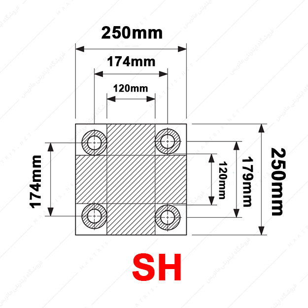 کفشک فولادی دو صفحه ای مدل SH/250×250/1