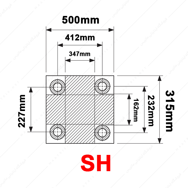 کفشک فولادی دو صفحه ای مدل SH/500×315/1