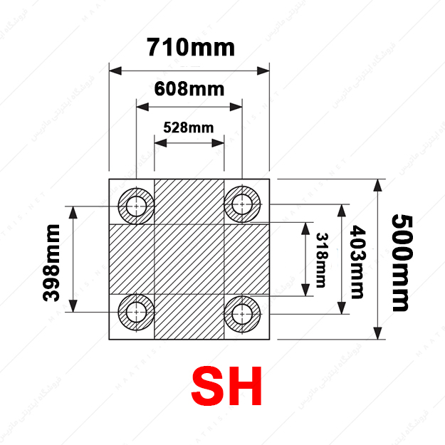 کفشک فولادی دو صفحه ای مدل SH/710×500/1