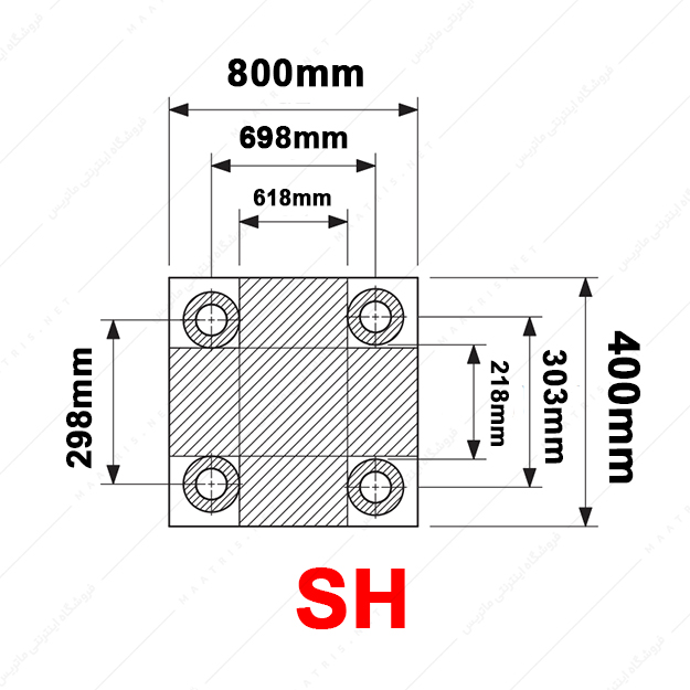 کفشک فولادی دو صفحه ای مدل SH/800×400/1